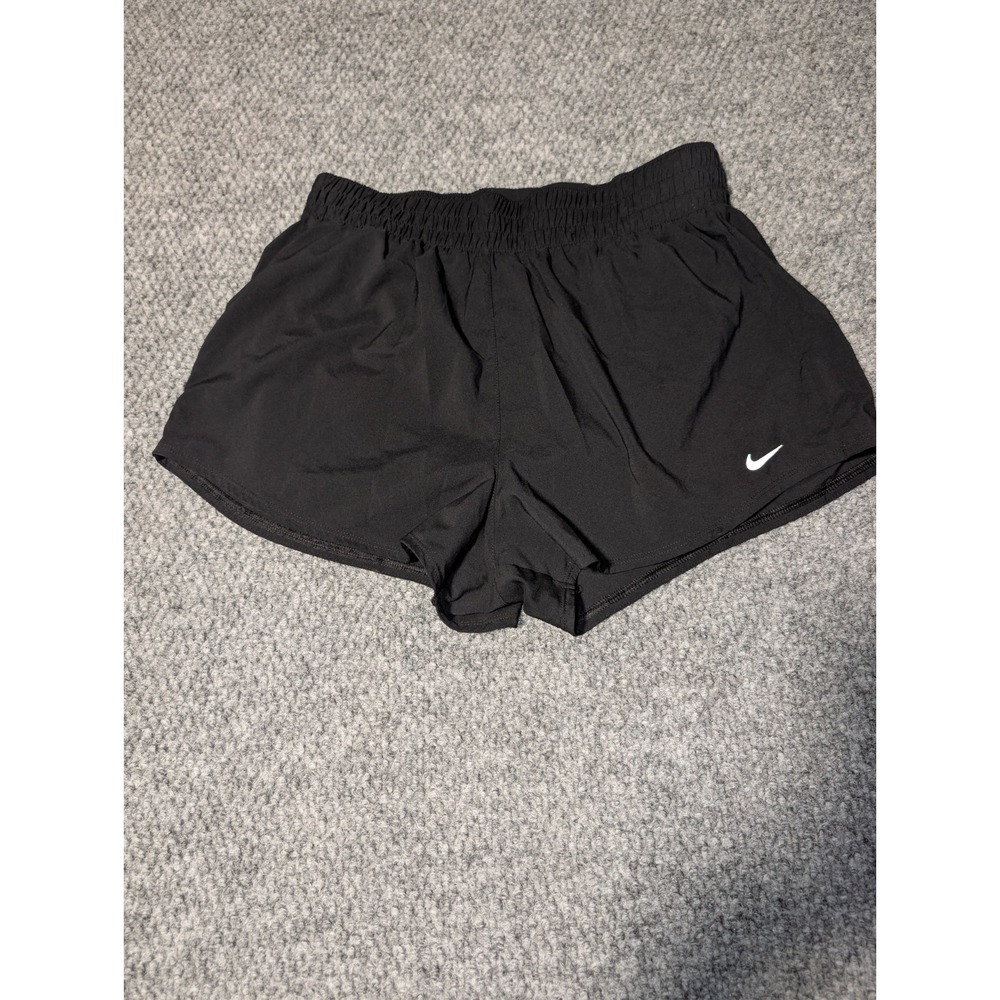 Nike Womens Dri-fit Black Athletic Running shorts with built in liner Size Large